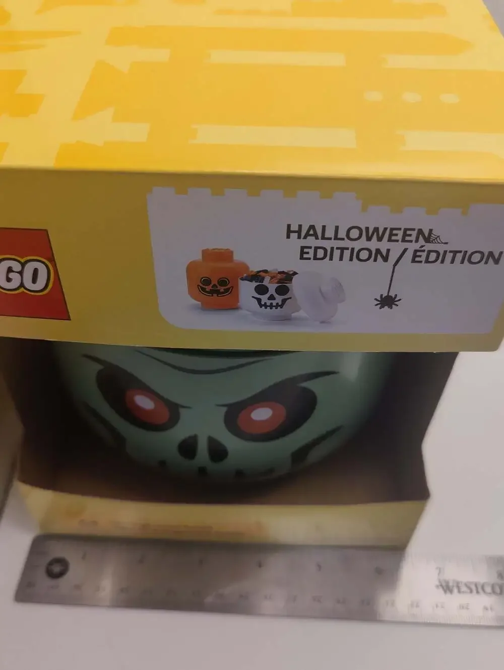 LEGO Halloween Edition Storage Head Small - Skeleton Zombie Green